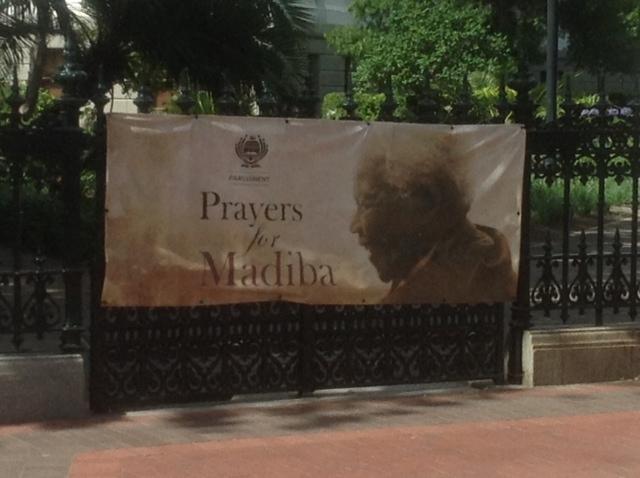 Taken outside of Bishop Tutus church, South Africans commemorate Mandela using his familial name Madiba.
