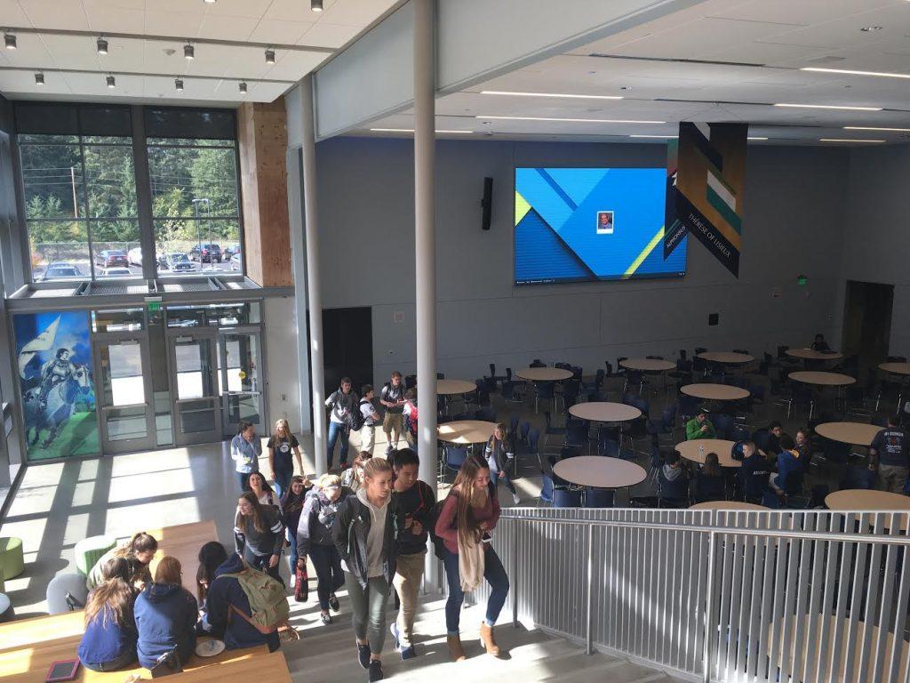 Students enjoy the new features of the Connelly Campus Center. Photo by Cristina Shaffer