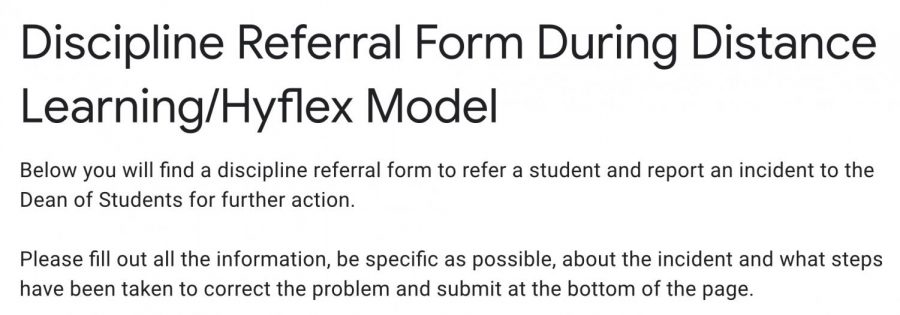 The discipline header of the referral form.