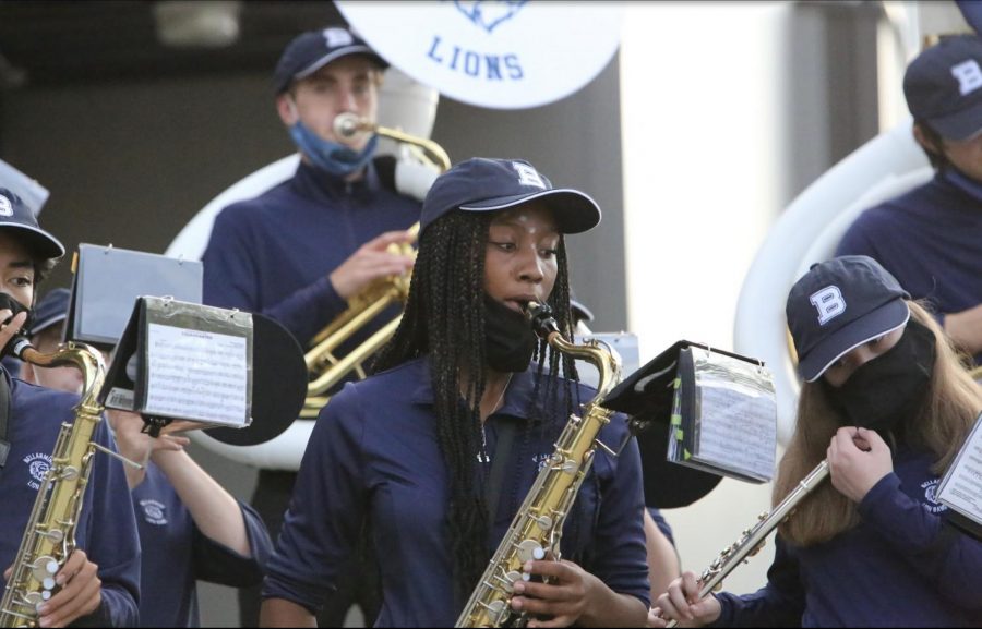 Band members in the brass and woodwind section practice a song.
Photo courtesy of Casey Whitson