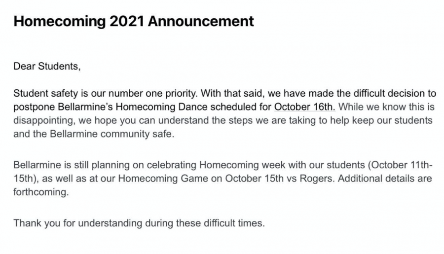 October homecoming dance delayed