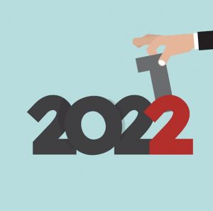 Hand Changing 2021 To 2022 Vector Illustration.