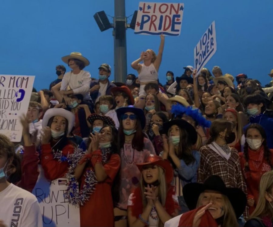 Bellarmine Prep students loudly cheer on the Lions. 