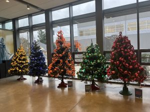 Christmas trees are traditions here at school and especially at students homes.