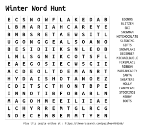 Winter Word Hunt 2022