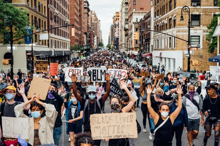 Protestors fight for change.