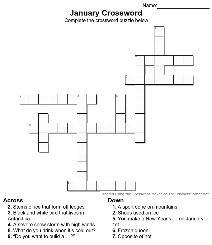 January+crossword+puzzle