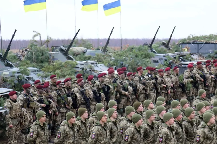 Ukrainian troops during a drill. Source: cfr.org