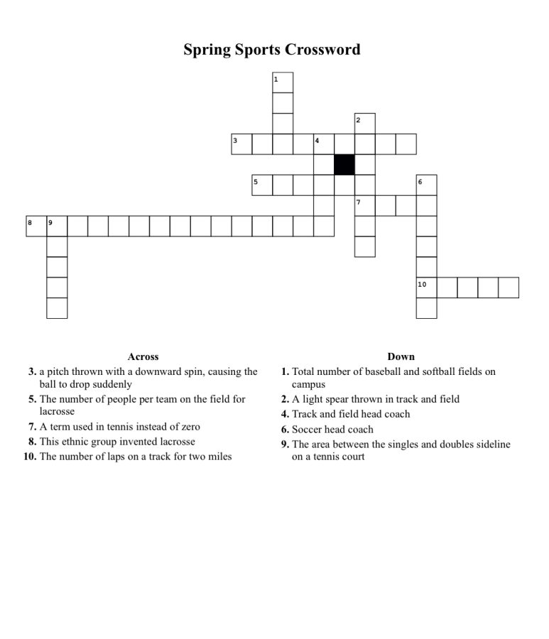 Spring+sports+crossword