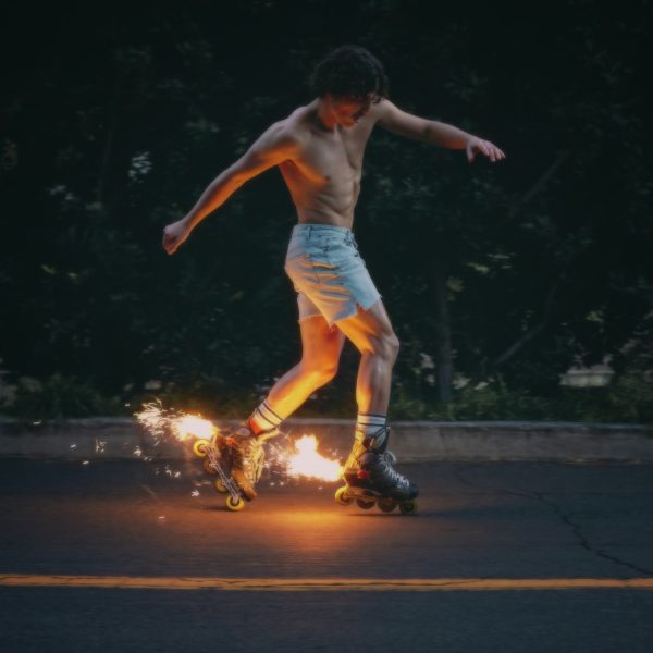 Benson Boones album cover, Fireworks and Rollerblades, is lit. Photo courtesy of gomoxie.org 