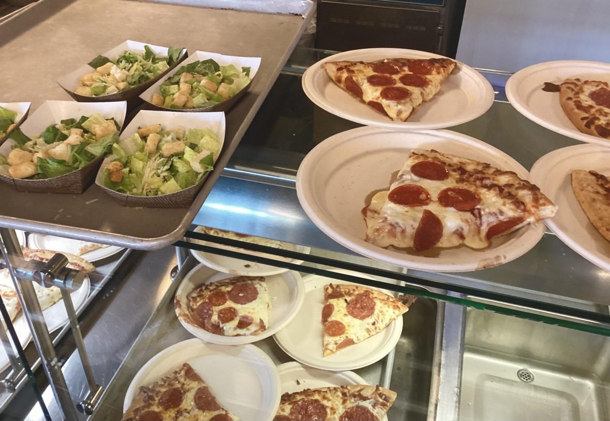 An example of the hot lunch selection on display. 