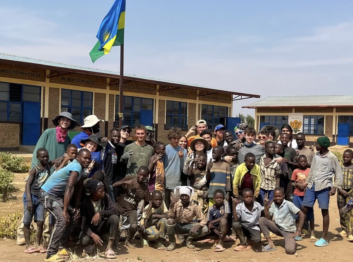 Bellarmine students playing with the local kids after a day of work. Photo courtesy of Sasa Otsuka