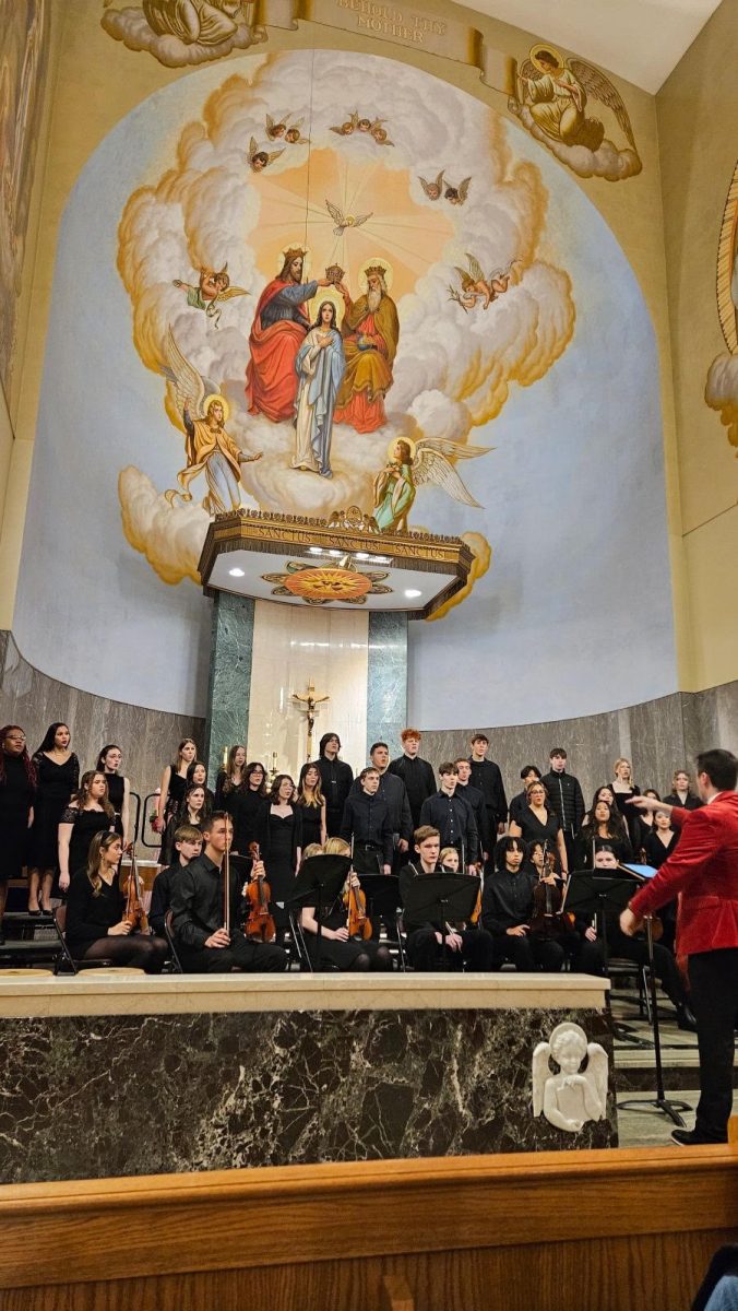 Both the Choir and Orchestra performed at the Grotto in Portland, OR, in December. Photo courtesy of Gwen Hobson