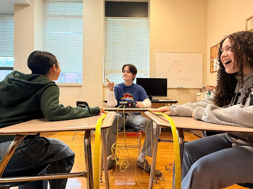 Students practice for Knowledge Bowl competitions. 