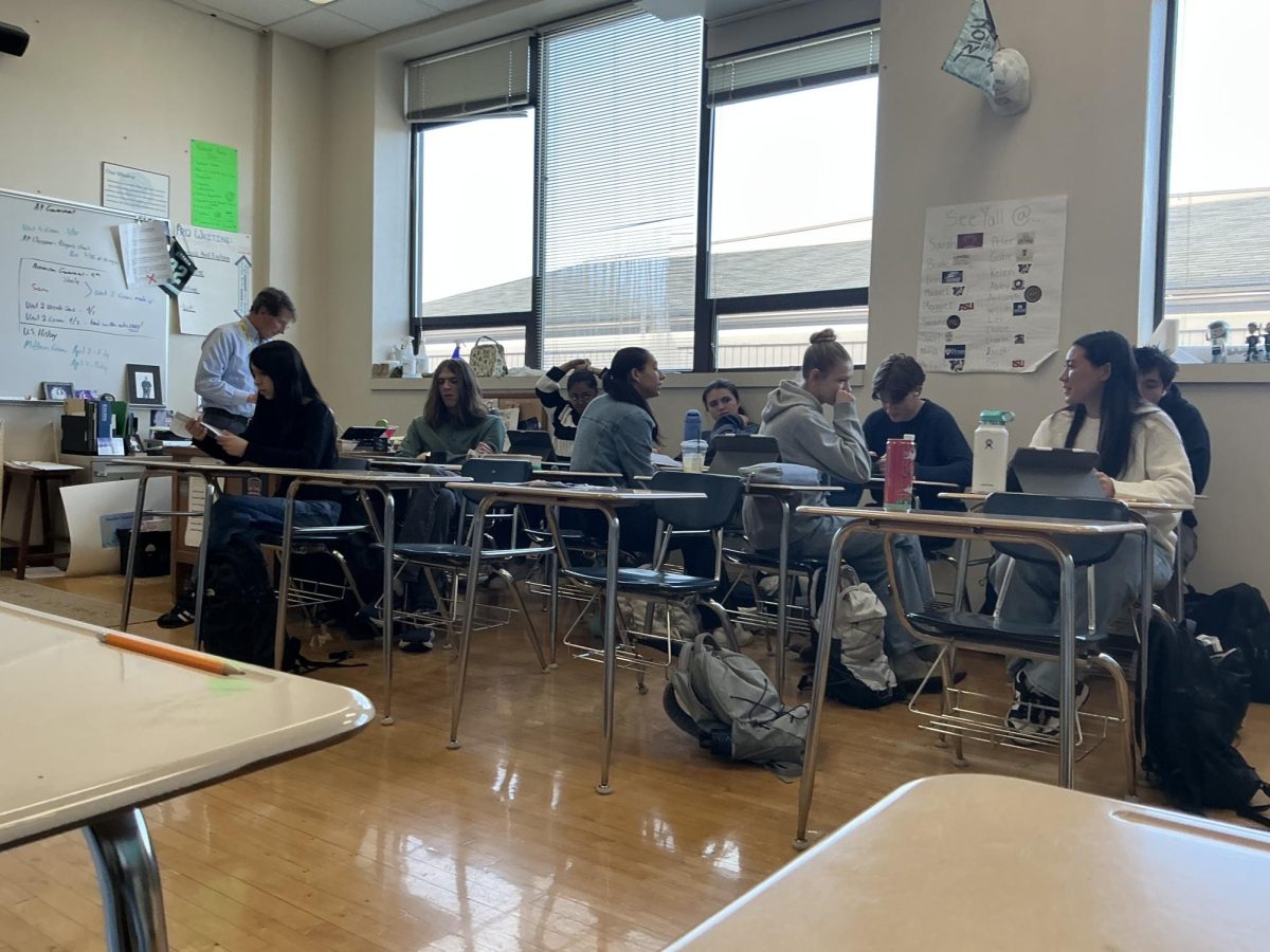 Seniors can be seen doing their work