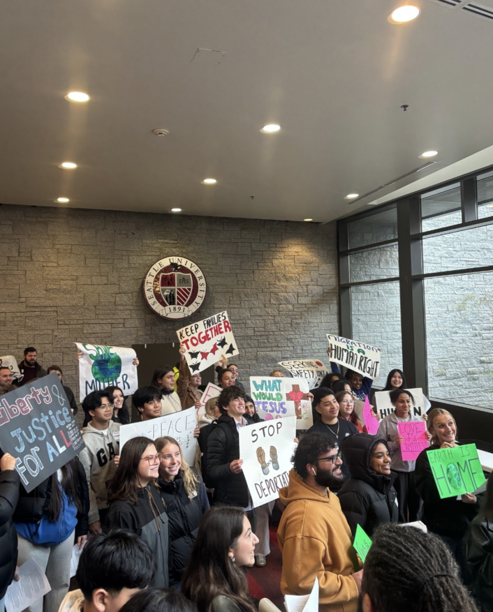 Students make posters to peacefully protest. Photo credit of @ignatiansolidarity on Instagram.