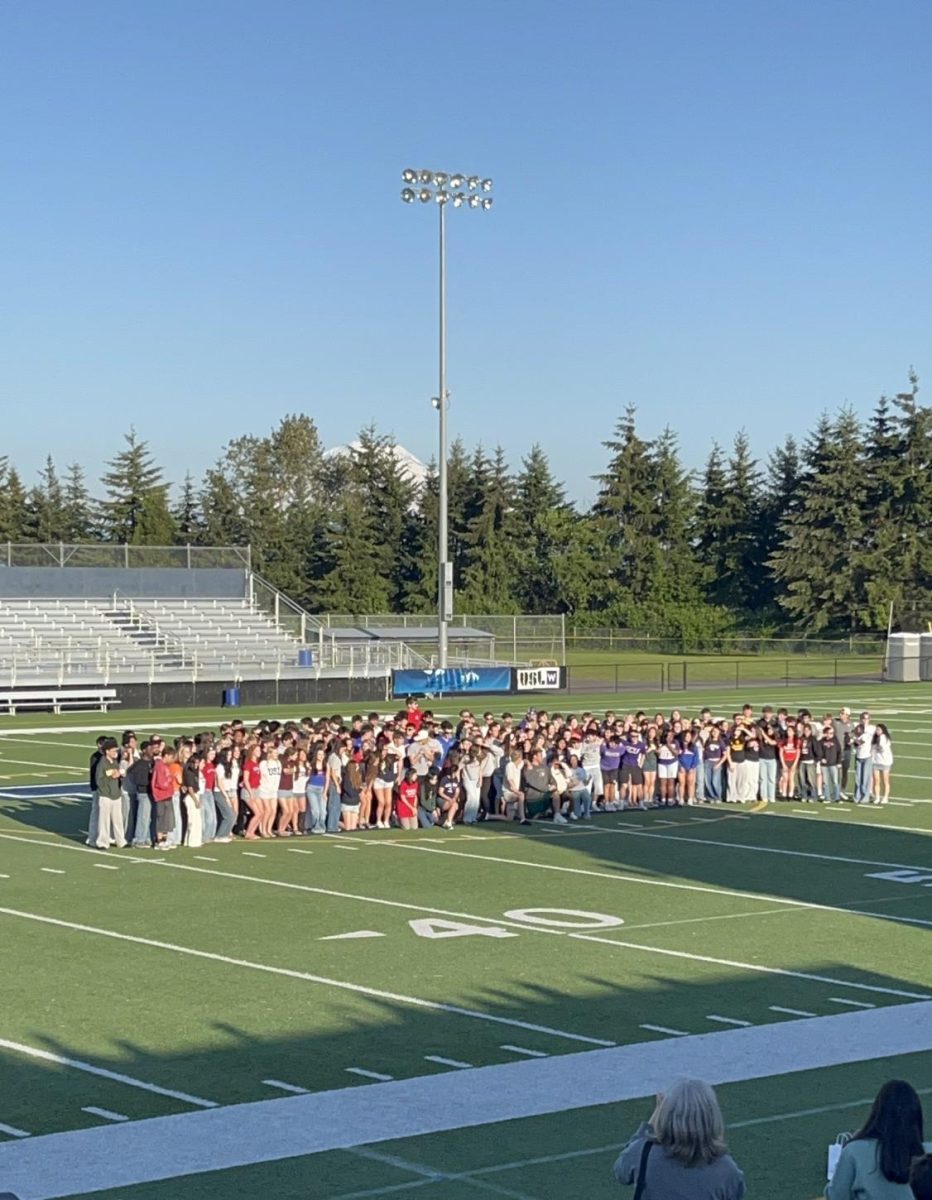 Seniors spend the evening congratulating each others' achievements. 